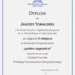 Dyplom za II miejsce w konkursie "polska zagranica"