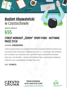 Plakat Budżet obywatelski w Częstochowie - zadanie 655