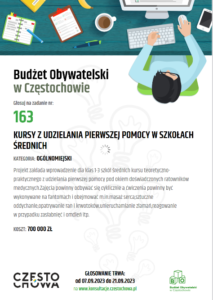 Plakat promujący zadanie w budżecie obywatelskim