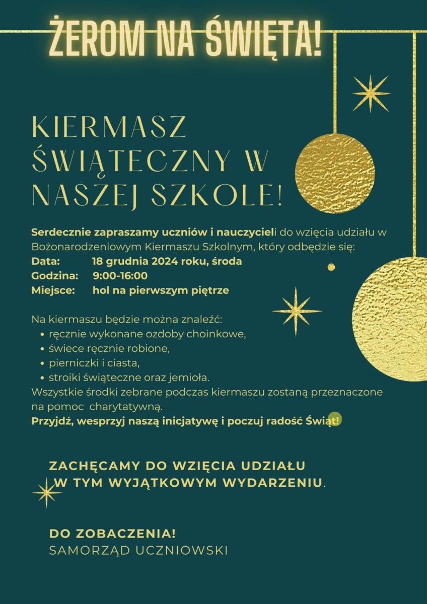 Plakat o kiermaszu śiątecznym